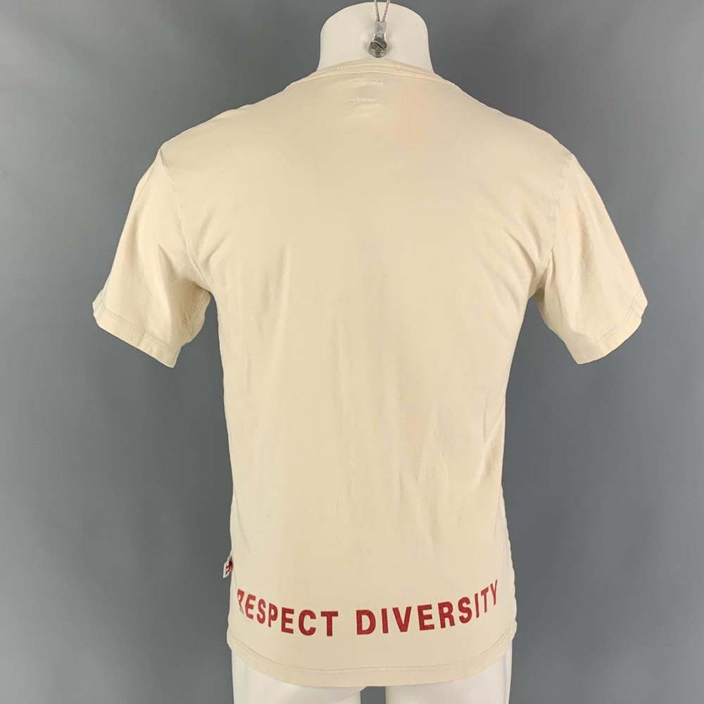 WALTER VAN BEIRENDONCK x DSM Beige Red Graphic Cotton Crew-Neck T-shirt - Picture 3 of 4